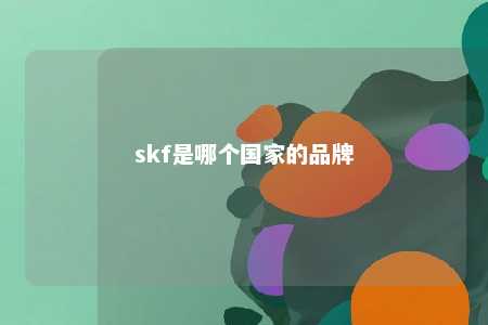skf是哪个国家的品牌 